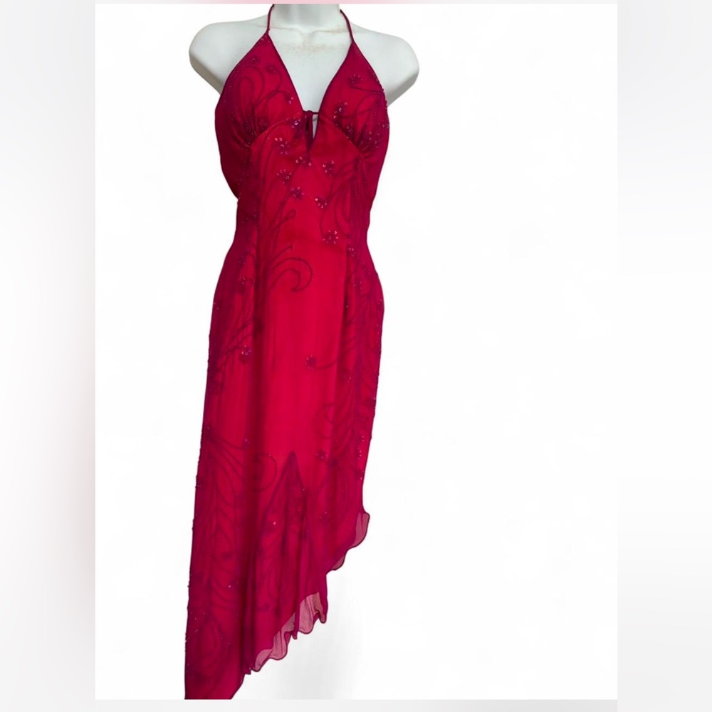 Sean Collection Vibrant Red Backless Dress